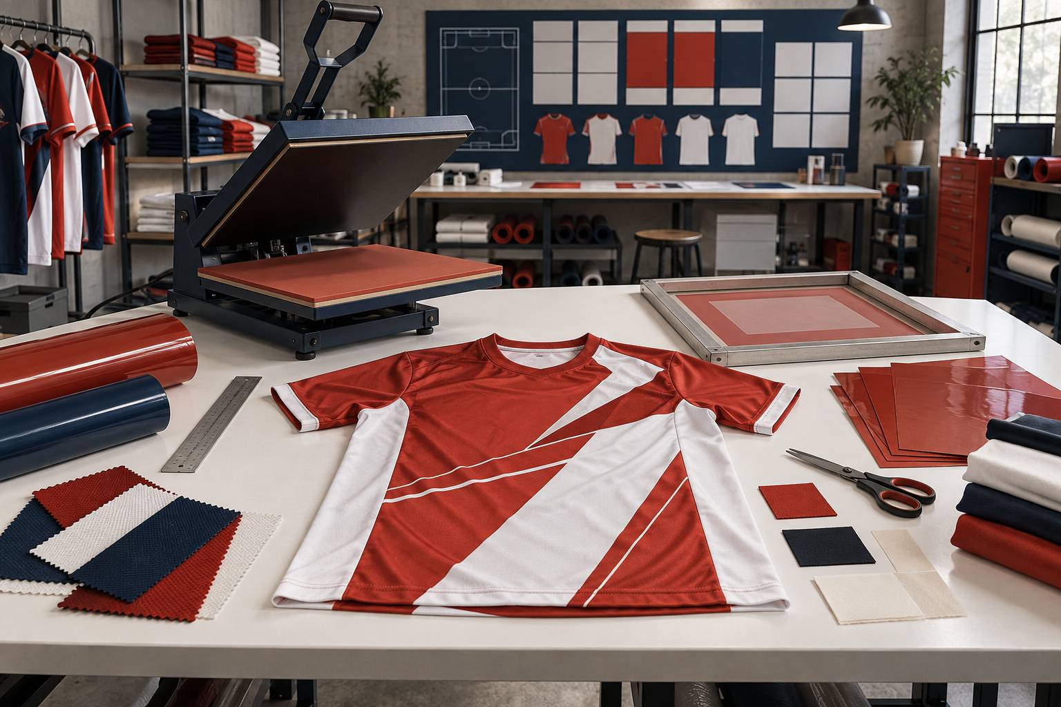 Illustration éditoriale du sujet : Transfert sérigraphique ou flex : lequel pour un maillot polyester